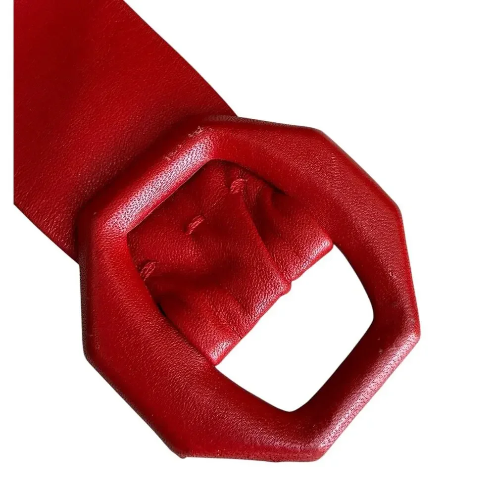 Vintage Axiom Red Leather Cinch Belt M